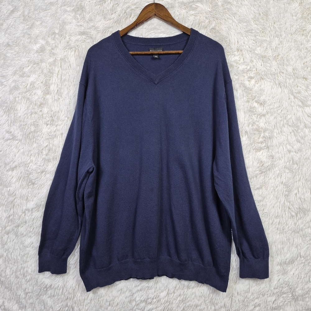 Rochester Mens 2XL Navy Blue V‎ Neck Sweater Preppy Normcore